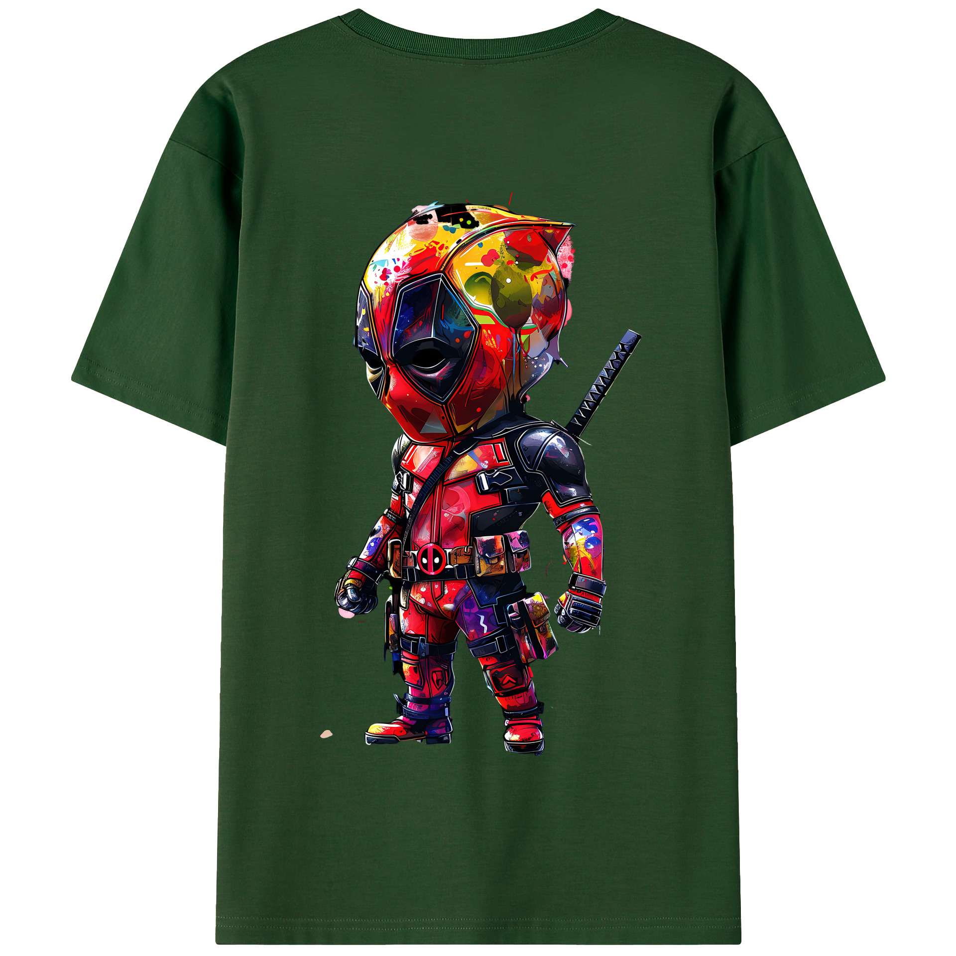 （画像用） Deadpool デッドプール 綿100％半袖Tシャツ（背面プリント）